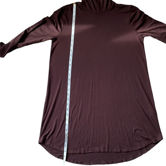 Eileen Fisher Scrunched Turtleneck Jersey Tunic, Brown, Size Small - Picture 8 of 10